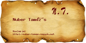 Nuber Tamás névjegykártya
